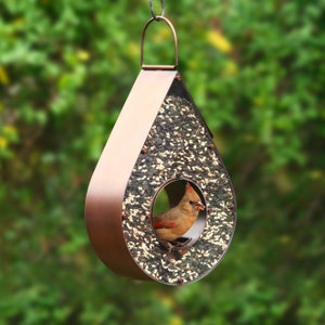 Rain Drop Fly-Thru Copper Bird Feeder by Good Directions