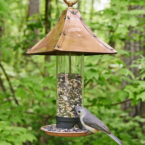 Classic Perch Bird Feeder Copper Finish Etsy