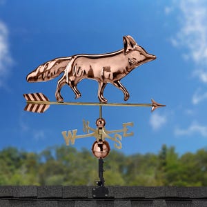 Fox Weathervane - Pure Copper, includes Roof Mount