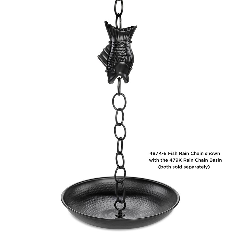 Fish Rain Chain Black - 8.5ft., with 4 Large Figures - Thumbnail 4