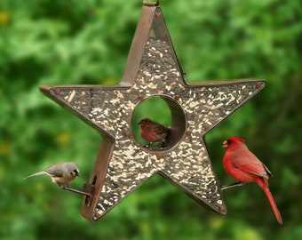 Copper Star Fly-Thru™ Bird Feeder – Large 4 lb. Seed Capacity