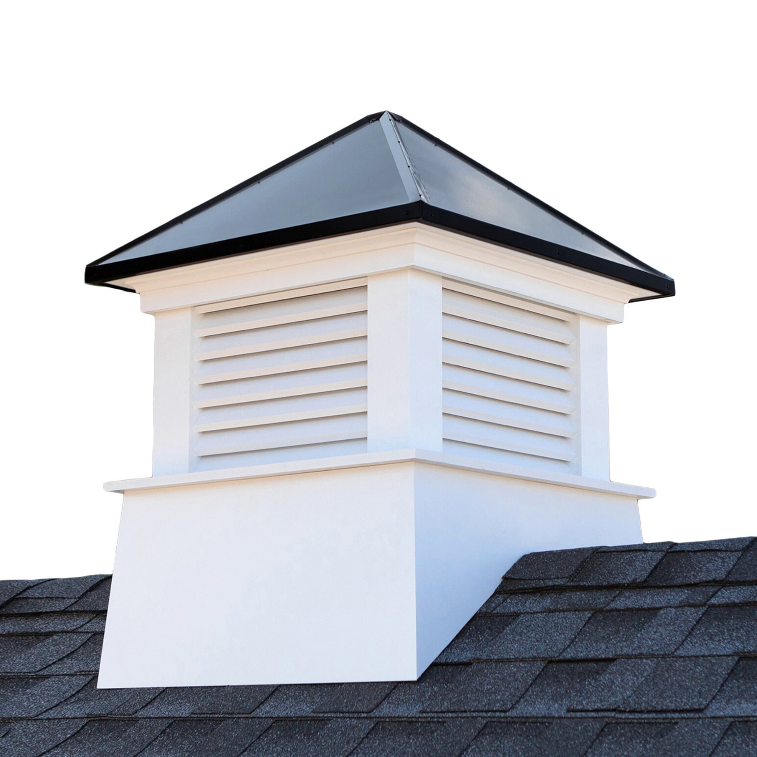 Manchester Vinyl Cupola with Black Aluminum Roof 18" x 22"