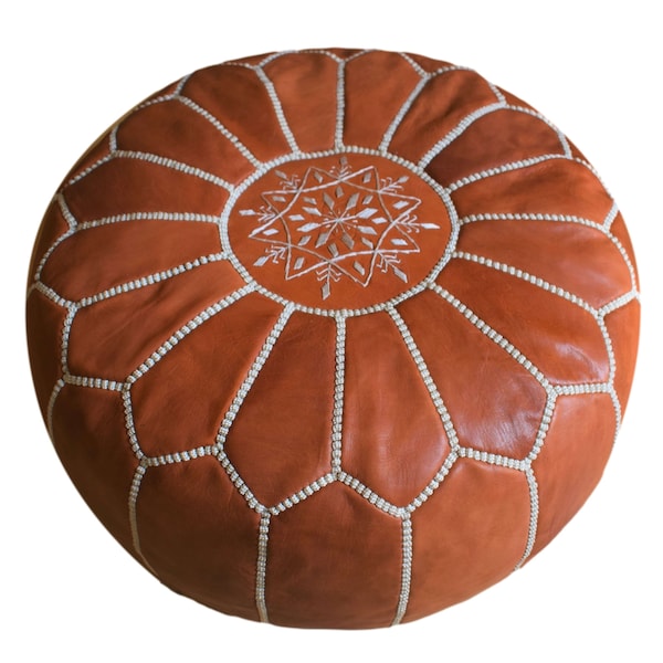 Pouf en cuir marocain, coussins de siège, coussin de yoga, tabouret fait main