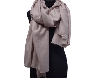 100% Cashmere Pashmina, XXL Stola beige, from the Himalayas, stole, wool scarf for women & men