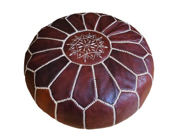 Moroccan leather pouf, seat cushion, yoga cushion, stool handmade