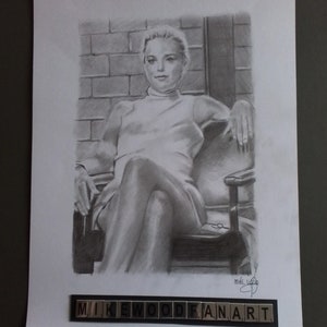 Sharon Stone in Basic Instinct Original drawing.