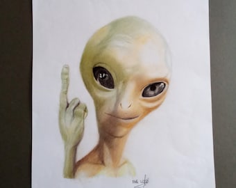 Paul - el dibujo del retrato extraterrestre