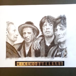 The Rolling Stones pencil drawing
