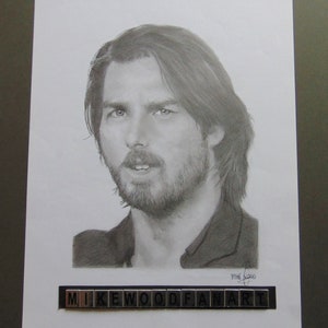 Dibujo del retrato de Tom Cruise.