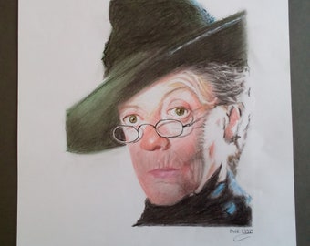 Dessin portrait de Minerva McGonagall