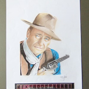 John Wayne portrait drawing