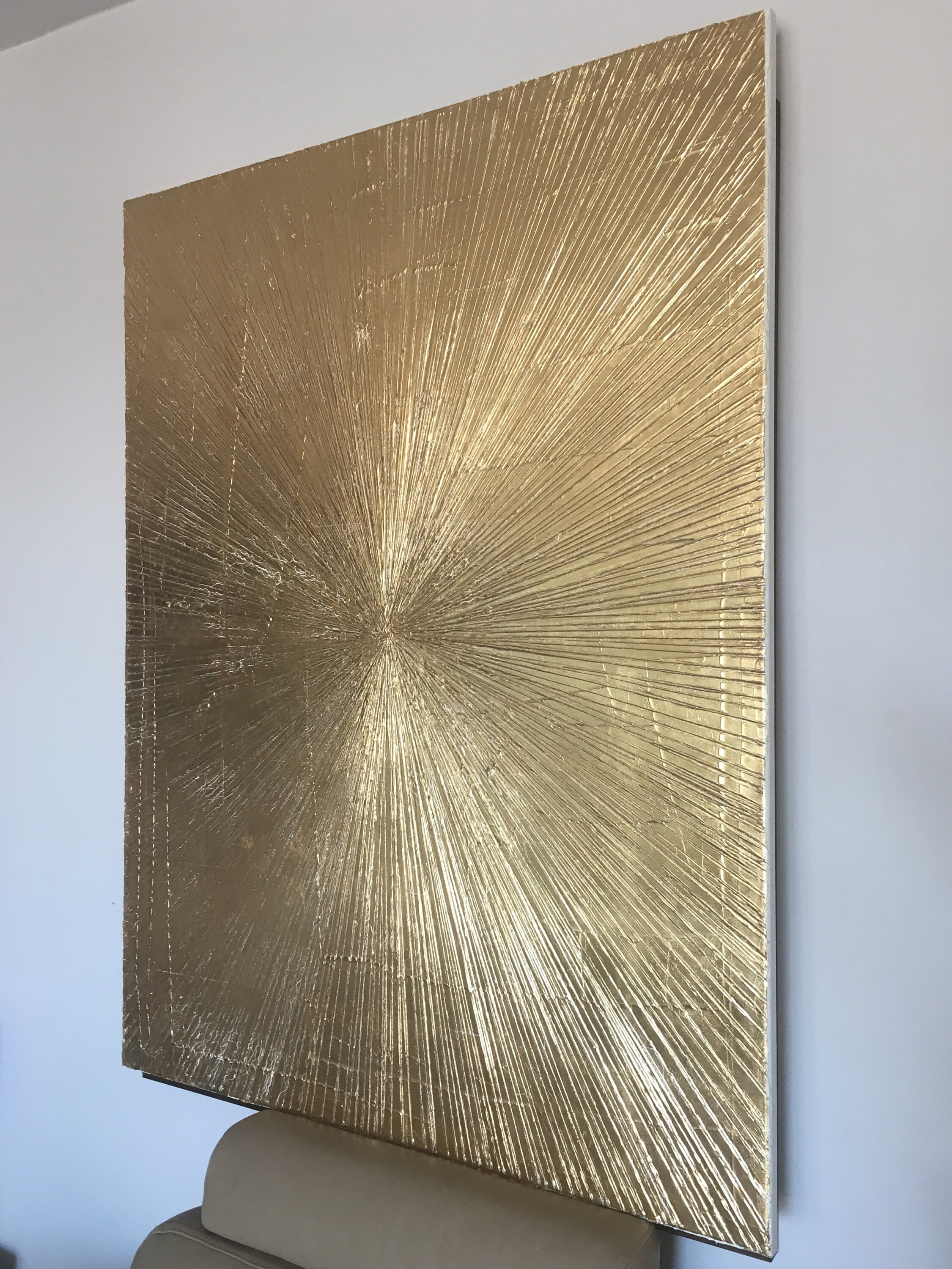 Gold Leaf Painting Acrylic Medium on Canvas. Large Painting Etsy
