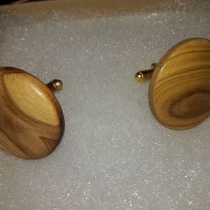 Handmade Olive Wood Cuff Links, Unique Wedding Accessory, Groomsmen Gift