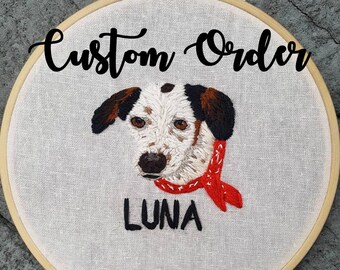 CUSTOM ORDER | Pet Portrait Embroidery Hoop