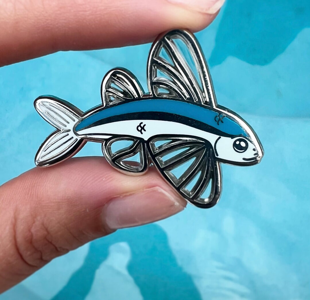 Flying Fish Pin Module Flying Fish Enamel Pin - Etsy