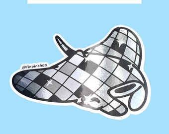 Jan 2024 Patreon Disco Manta Ray Sticker
