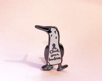 Blue Footed Booby Breast Cancer Awareness Pin • donation item
