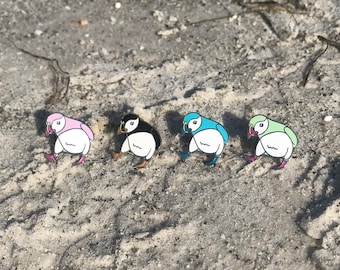 Puffin Enamel Pin, Kawaii Bird Lapel Pin