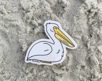 White pelican sticker