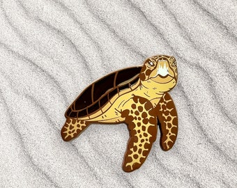 Loggerhead sea turtle enamel pin • donation item