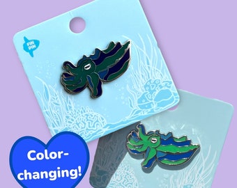 Flamboyant cuttlefish color-changing enamel pin