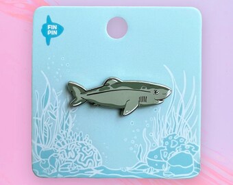 Greenland shark enamel pin