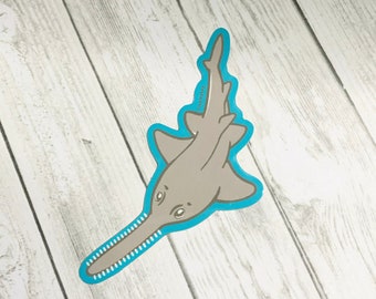Small tooth Sawfish sticker • donation Saving the Blue