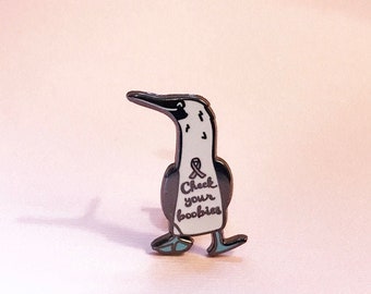 Blue Footed Booby Breast Cancer Awareness Pin • donation item