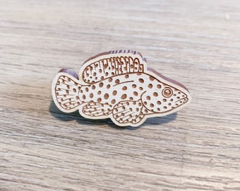 Panther Grouper Eco-friendly Wood Pin