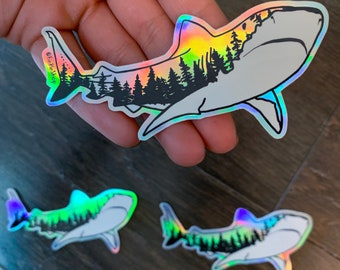 Holographic Sharks Older than Trees Sticker