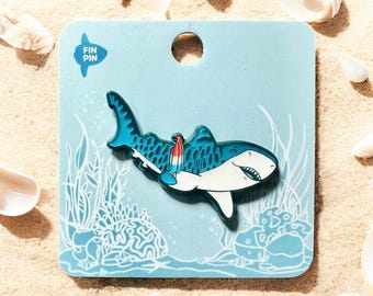 Tiger shark popsicle pin • Patreon exclusive