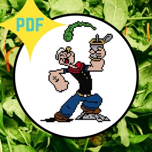Popeye the Sailor Man Cross Stitch PATTERN DOWNLOAD