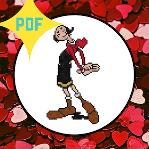 Olive Oyl Popeye Cross Stitch PATTERN DOWNLOAD