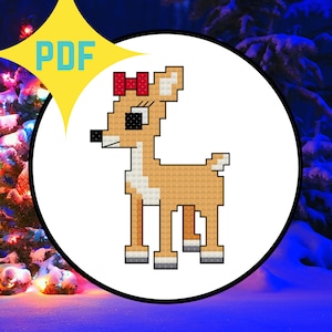 Clarice Reindeer from Island of Misfit Toys Rudolf Cross Stitch PATTERN DOWNLOAD