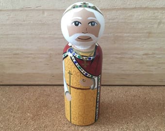 St. Edward the Confessor catholic saint peg doll
