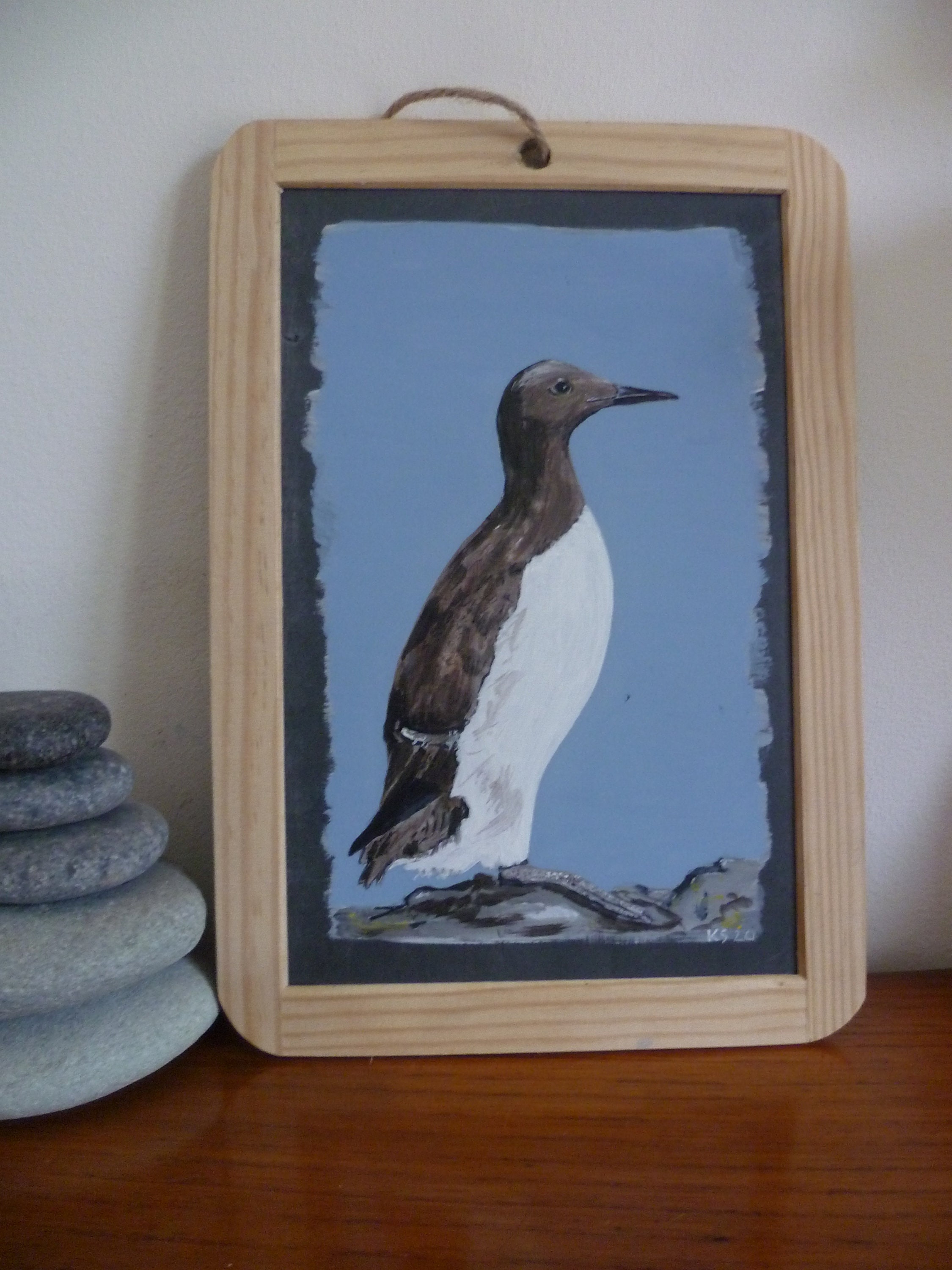 Guillemot de Troïl Peinture sur Ardoise