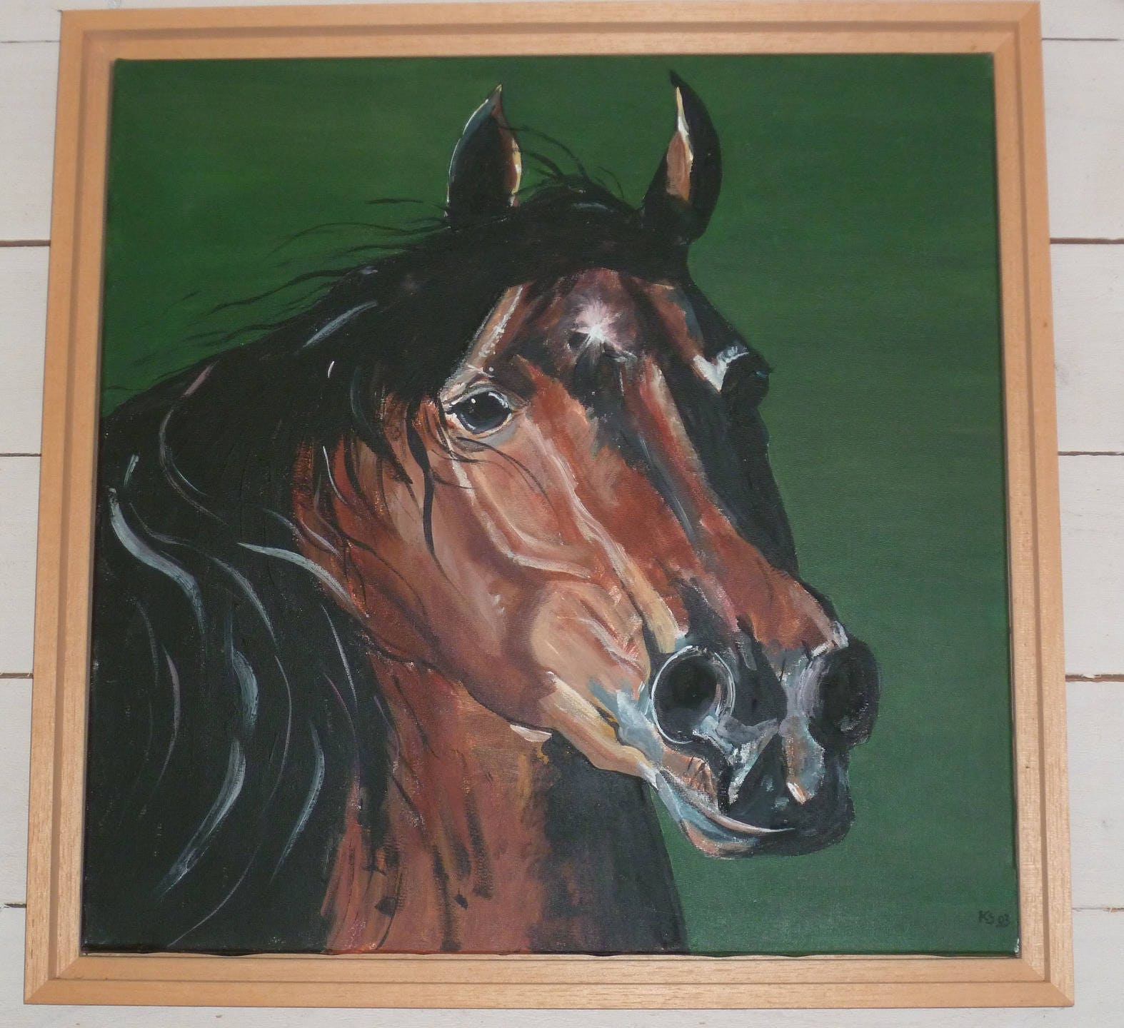 Tête de cheval bai acrylique sur toile | Etsy