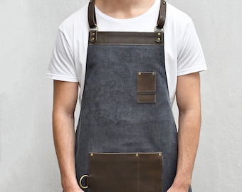 Leather Barber Apron Crossback Hairstylist Hair Stylist Gift Salon Apron