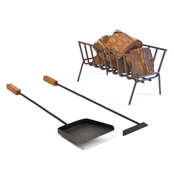 argentinischer Eisen-Grill-Set Asado Parrilla Argentinien Brazier + BBQ-Kaminwerkzeuge