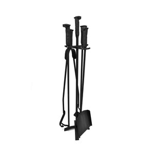 Fireplace Pit Tools Set Fire Poker Tongs Brush Shovel And Stand | Blacksmith Made