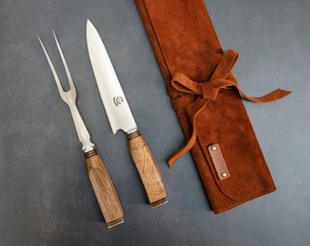 Gaucho mes en vork carving set, Asado, BBQ-rol gepersonaliseerd