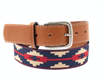 Guarda Pampas Premium Woven Polo Gürtel | Handgemachter leichter pflanzlich gegerbter Leder-Polo-Gürtel | Unisex Gürtel