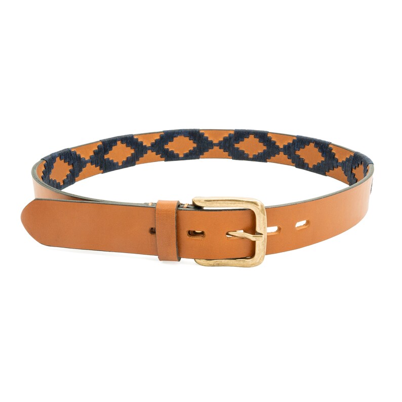 Braided Leather Belt Polo Belt Embroidered Belt Gaucho Etsy