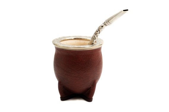 Mate Gourd , Leather Mate Cup , Yerba Mate, Argentinian Mate , Mate Gourd , Calebasse  Mat , Yerba Mate Gourd Leather 