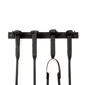 Fireplace Pit Tools Set Fire Poker Tongs Brush Shovel And Stand Blacksmith Made image 10