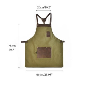 Leather Gardening Apron Crossback Garden Florist Gardener Apron image 9