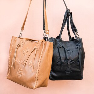 Leather bag Leather purse boho style Woven Detailing image 3