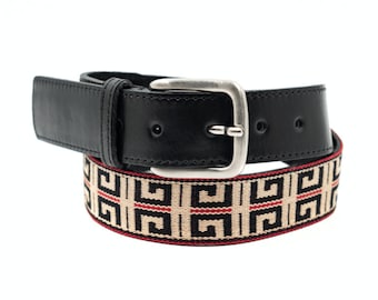 Ceinture polo tissée de qualité supérieure Guarda Pampas | Ceinture polo en cuir tanné végétal léger fabriquée à la main | Ceinture unisexe