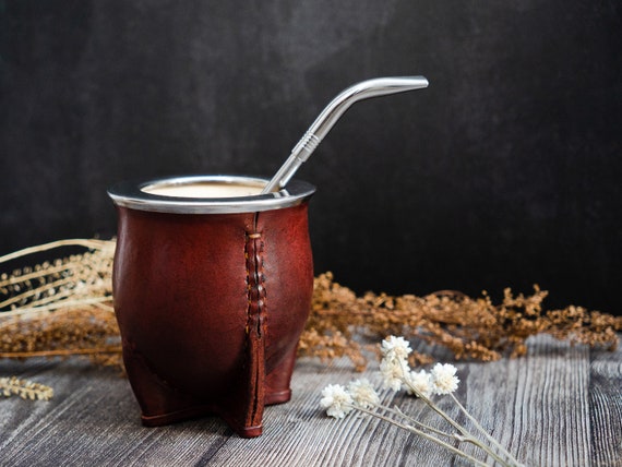 Mate Gourd, Leather Mate Cup, Argentinian Mate, Torpedo, Calebasse