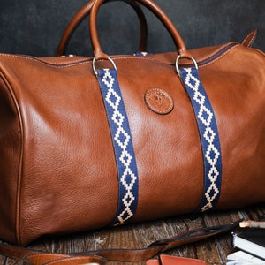 Bolso de cuero, bolso de fin de semana de cuero de plena flor, bolso de gimnasio deportivo, bolso de viaje de cuero